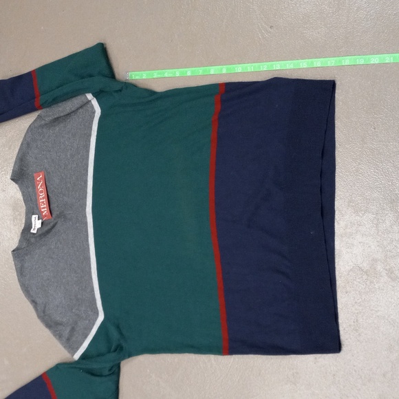 MERONA COLOR BLOCK LONG SLEEVE V NECK SWEATER - Picture 6 of 9